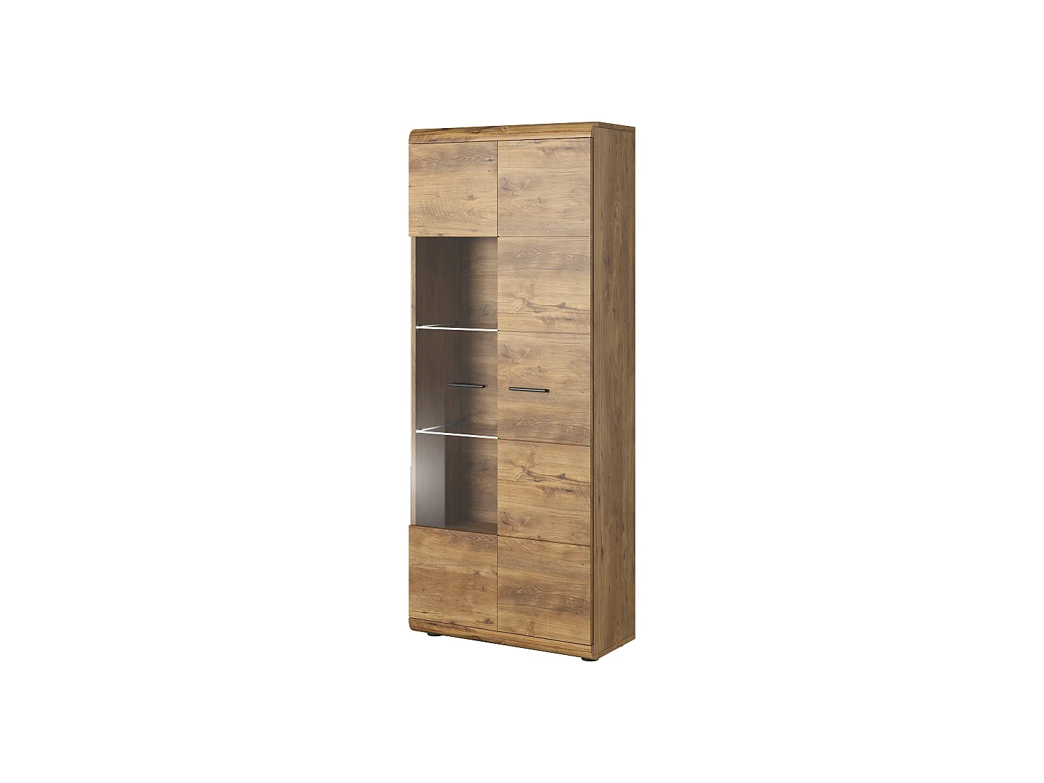 Vitrinenschrank ELEN 80 LED 80x37x194 Braun