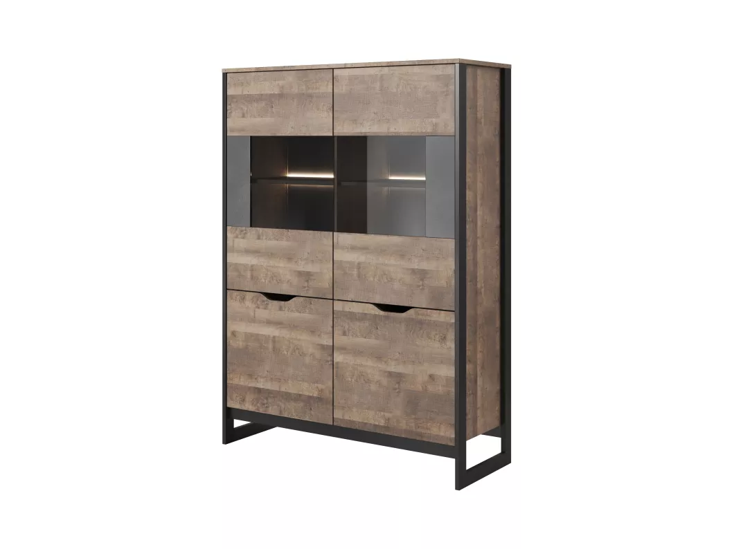 Kauf Unique Vitrinenschrank ARDEN B LED 109x40x150 Creme & Grau