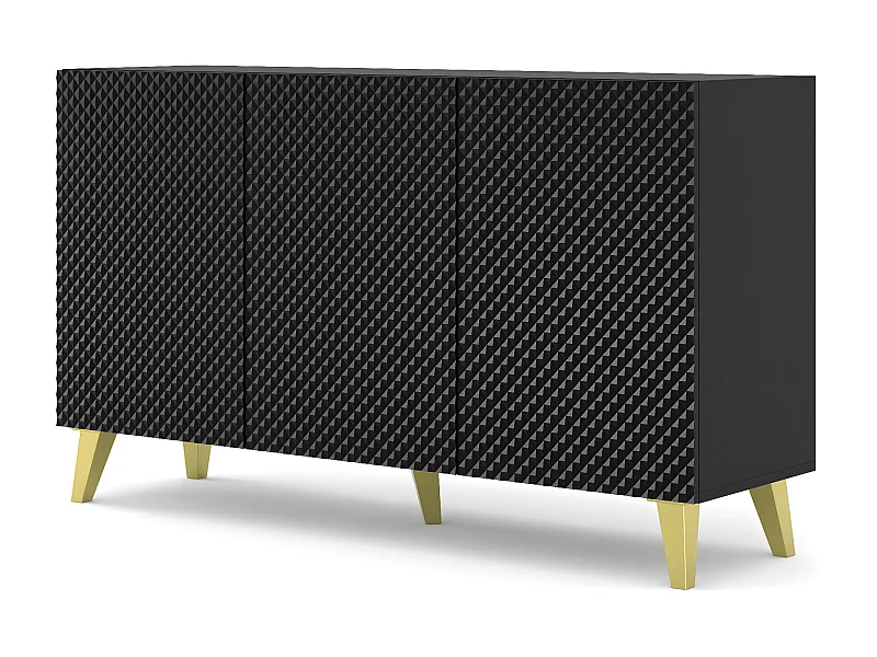 Cassettiera Ravenna PC 150 3D 150x42x87 Nero & Oro