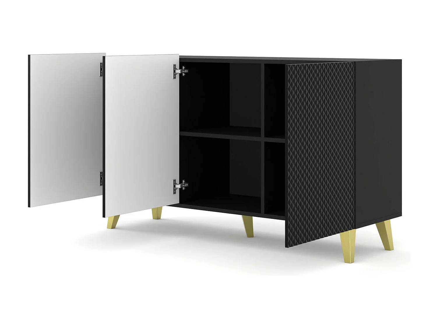 Cassettiera Ravenna PC 150 3D 150x42x87 Nero & Oro