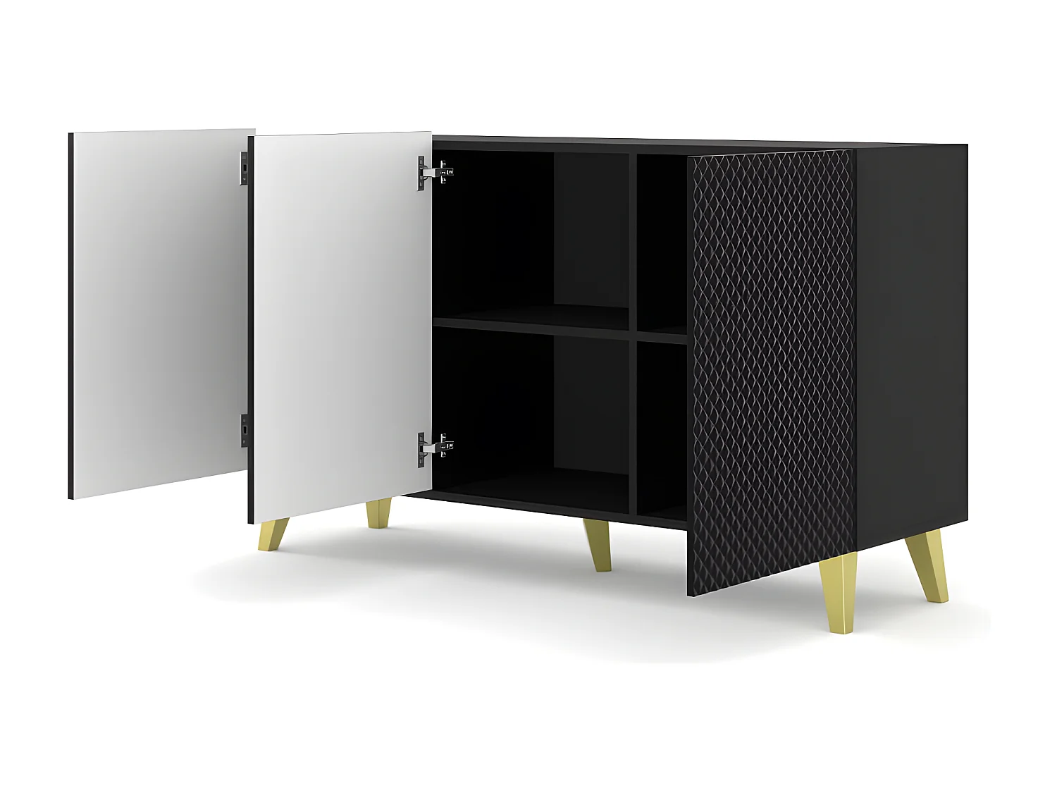 Commode Ravenna PC 150 3D 150x42x87 Noir & Doré