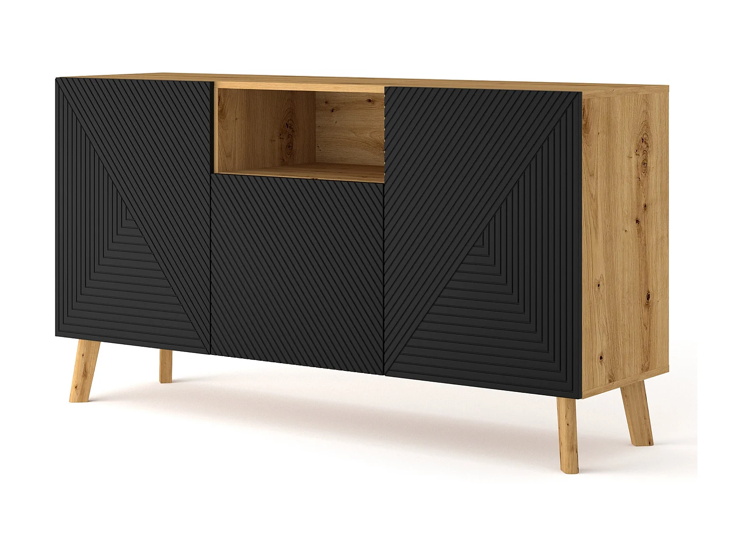 Commode LUXI 146x42x80 Crème & Noir