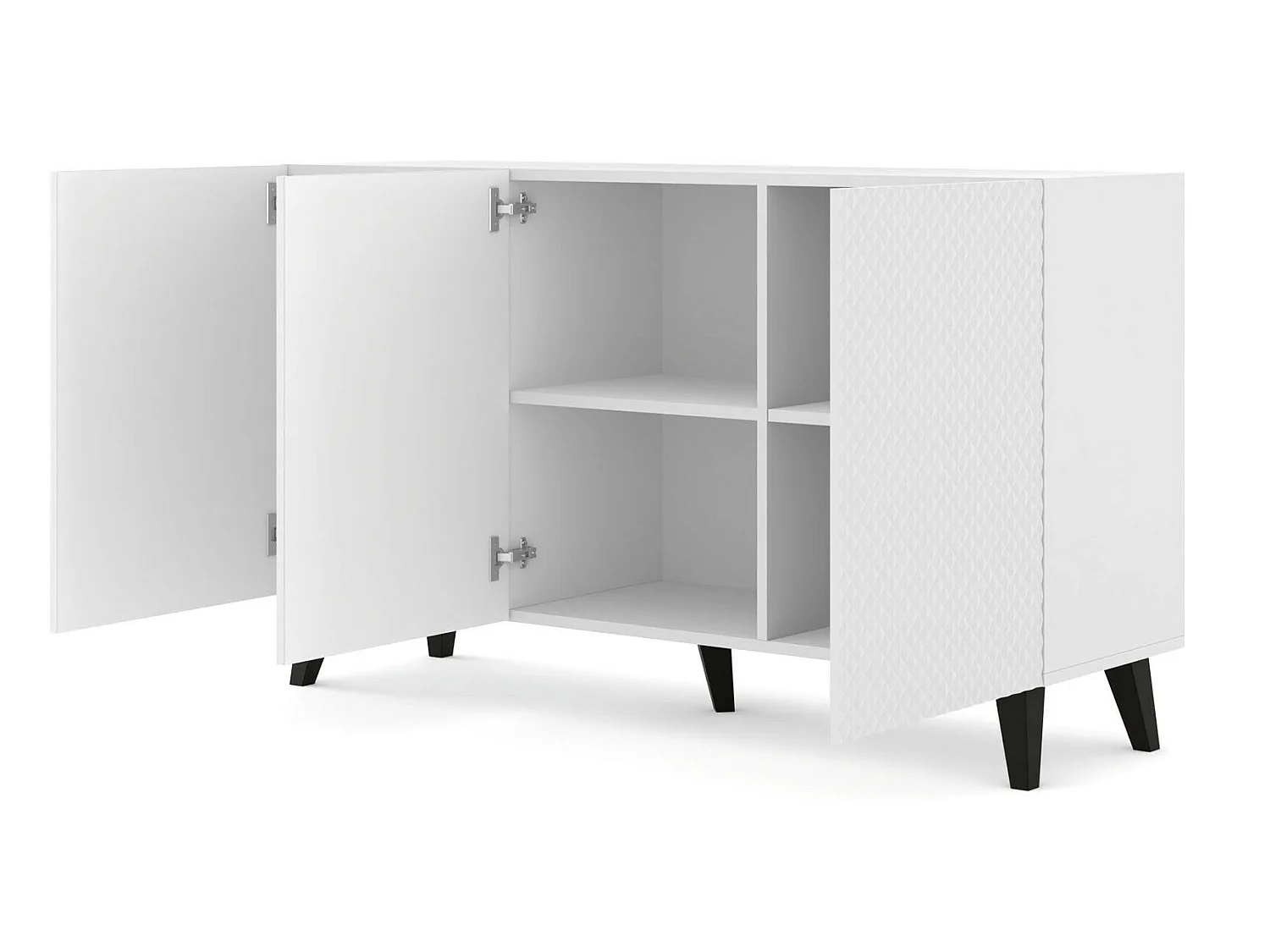 Cassettiera Ravenna PC 150 3D 150x42x87 Bianco & Nero