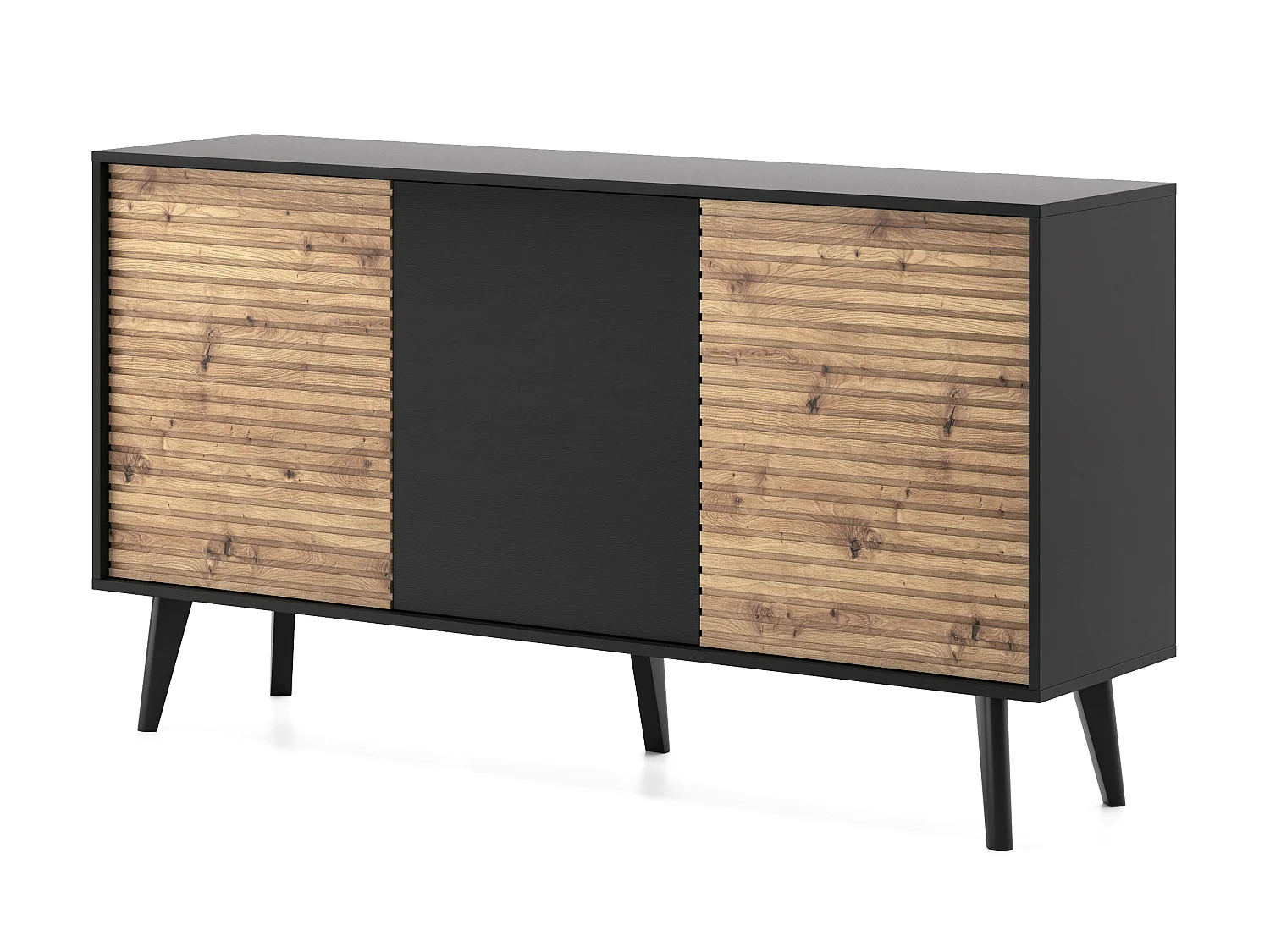 Kommode WILLOW K154 154x39x83 Creme & Schwarz