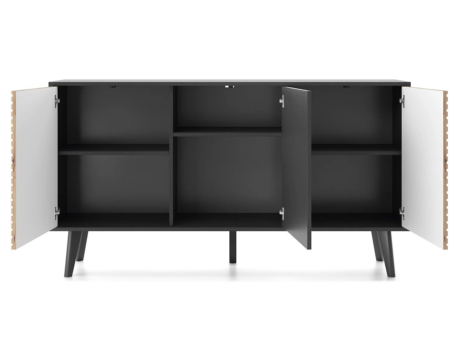 Kommode WILLOW K154 154x39x83 Creme & Schwarz