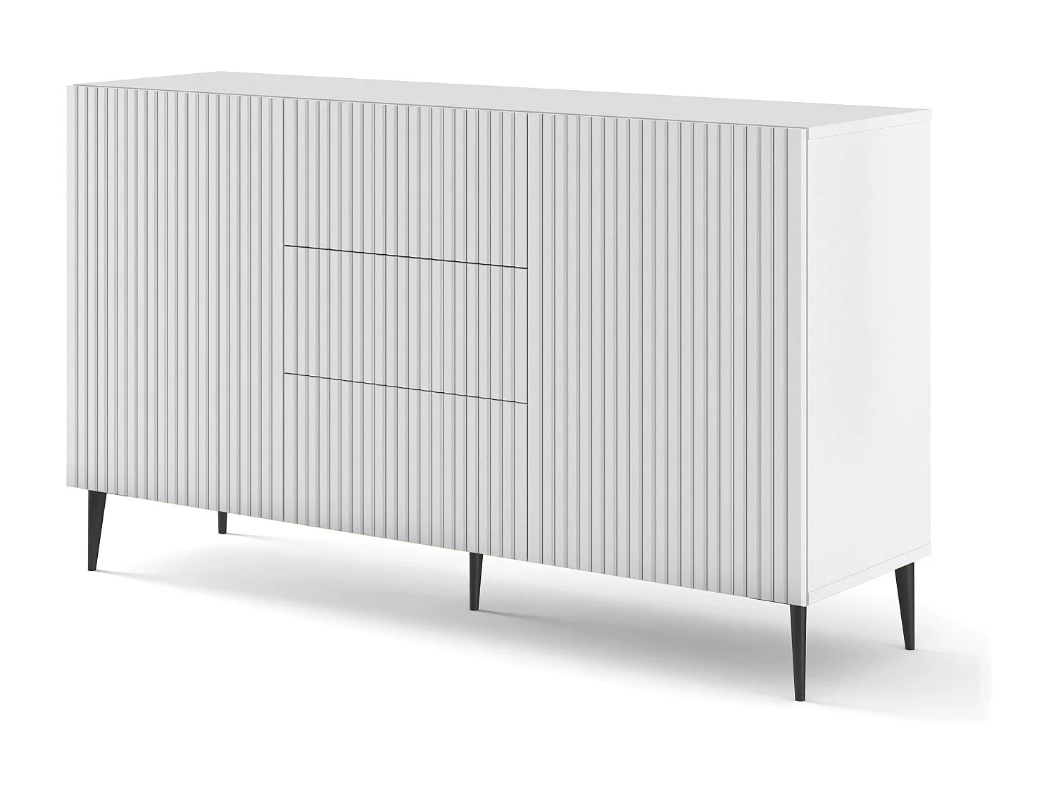 Cassettiera RavennaB 150x42x87 Bianco & Nero