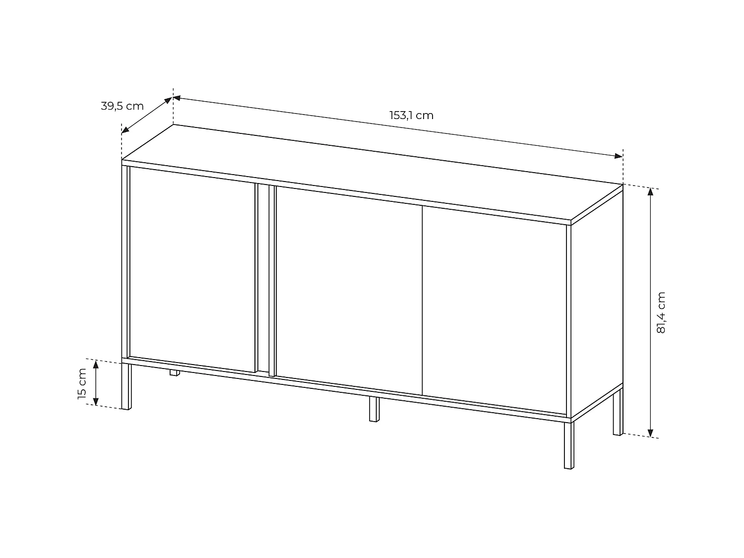 Cómoda DAST 3D LED 154x40x82 Beige