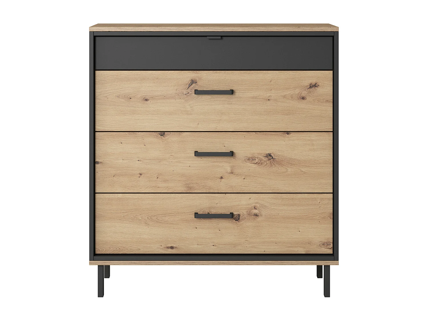 Cassettiera NEST 4S 90x41x98 Crema & Nero