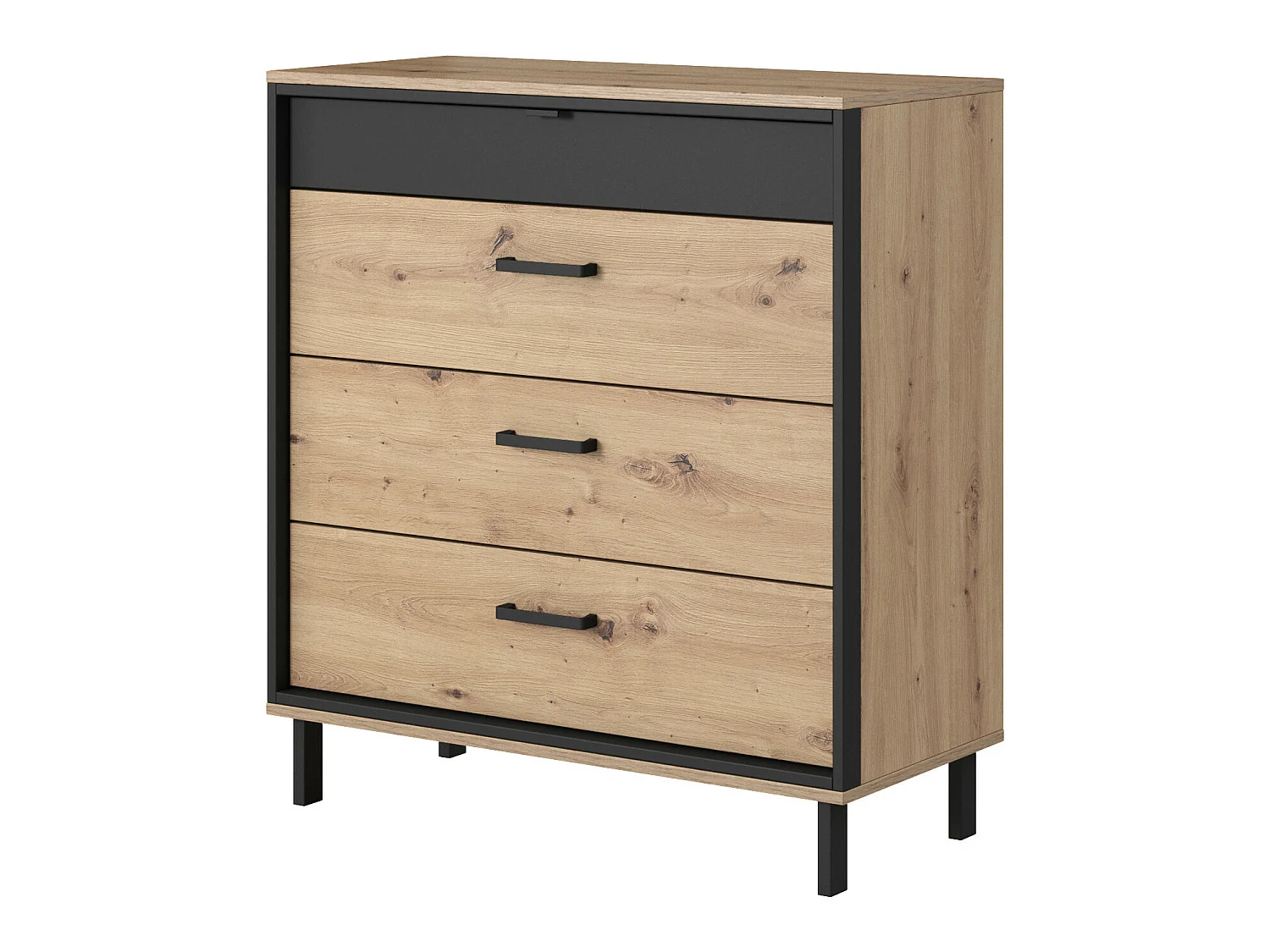 Commode NEST 4S 90x41x98 Crème & Noir