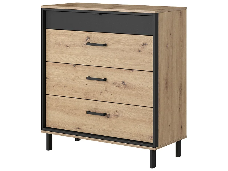 Cómoda NEST 4S 90x41x98 Crema & Negro