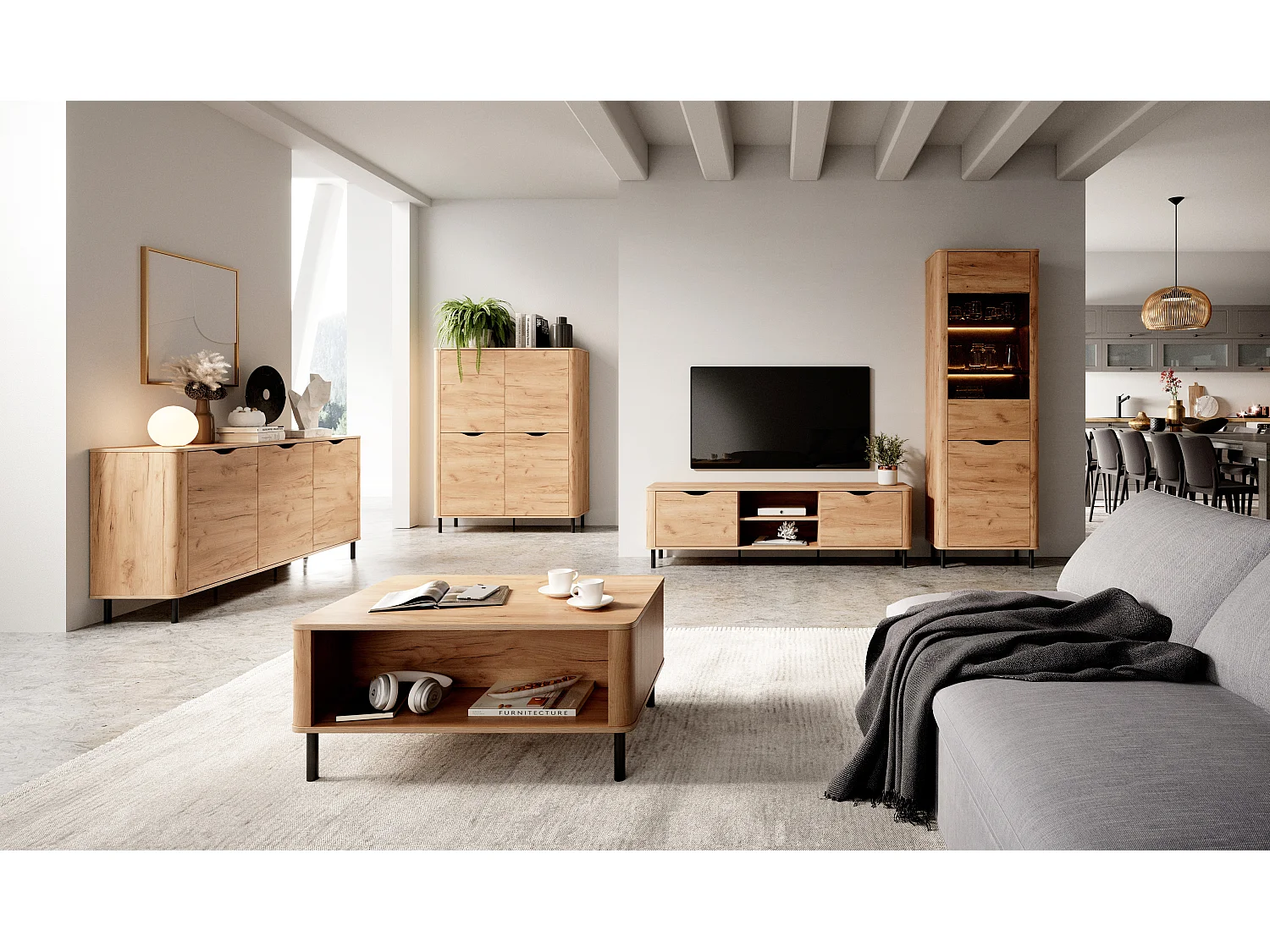 Kommode SANTI 2D3S 163x40x80 Beige