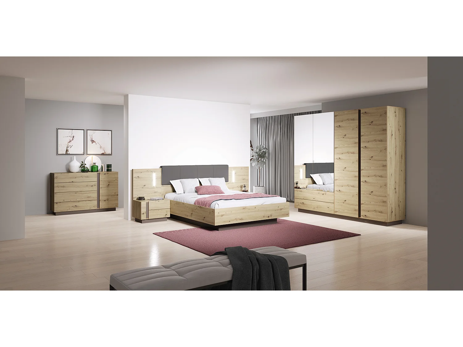 Cómoda ARCO D4S 139x40x91 Gris