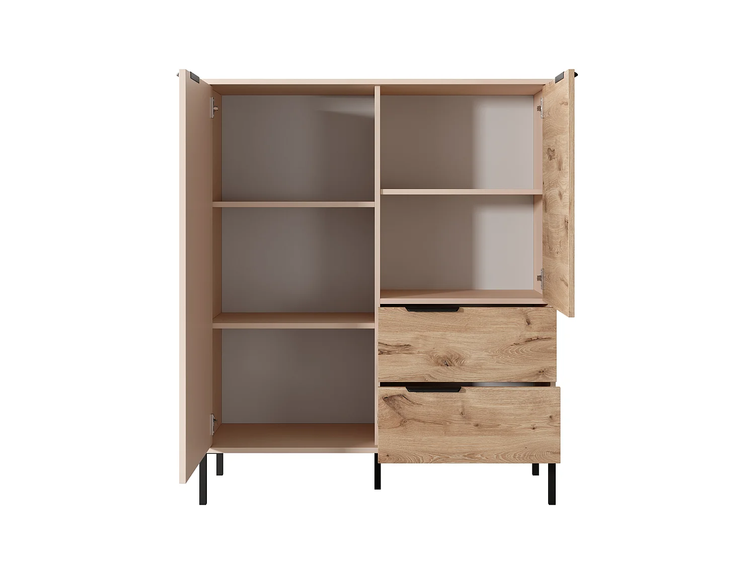 Cómoda RAVE 2D2SB 104x40x124 Crema & Negro