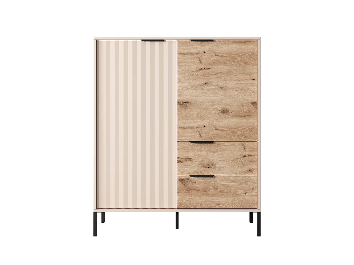 Cómoda RAVE 2D2SB 104x40x124 Crema & Negro