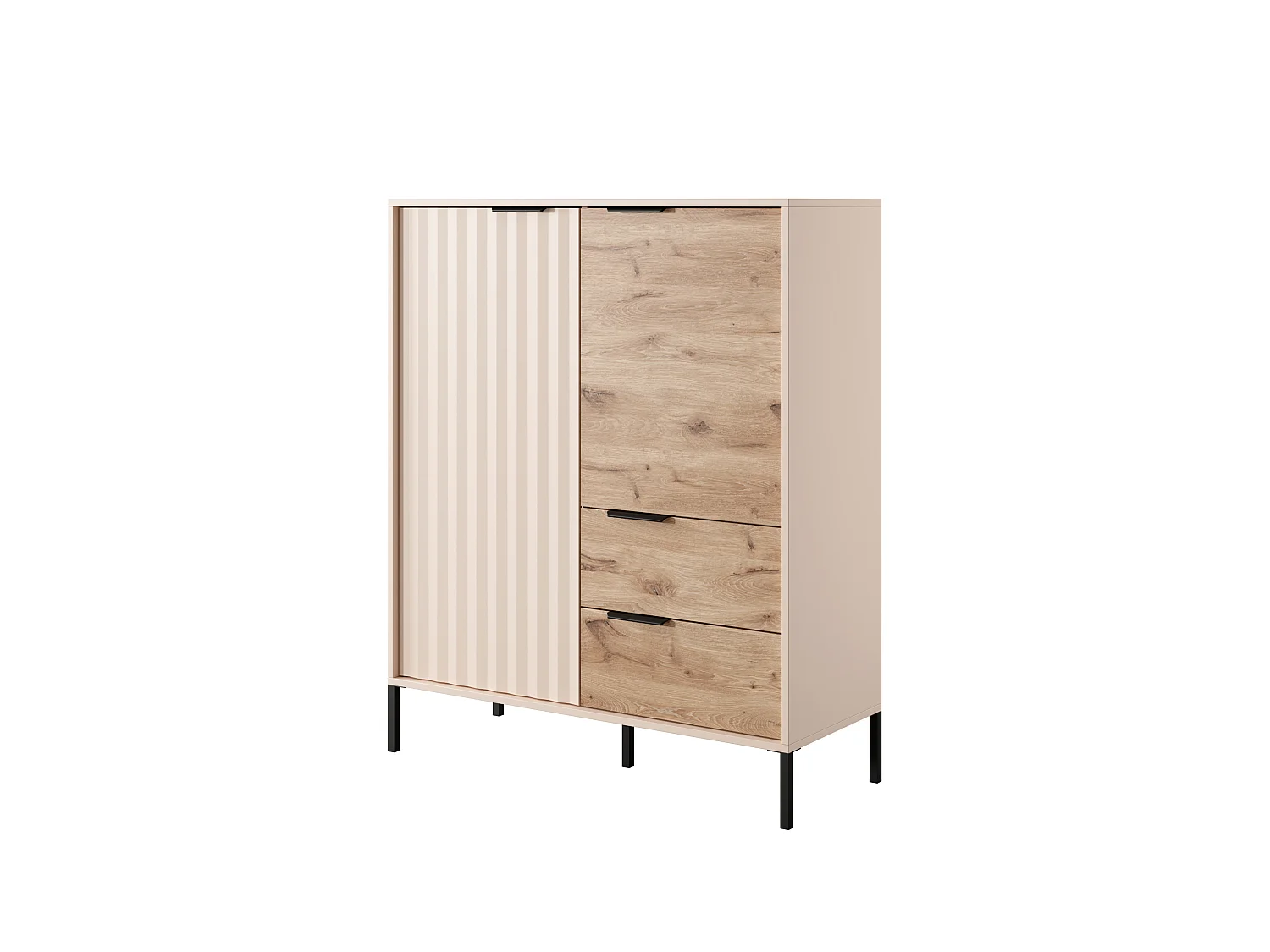 Cómoda RAVE 2D2SB 104x40x124 Crema & Negro