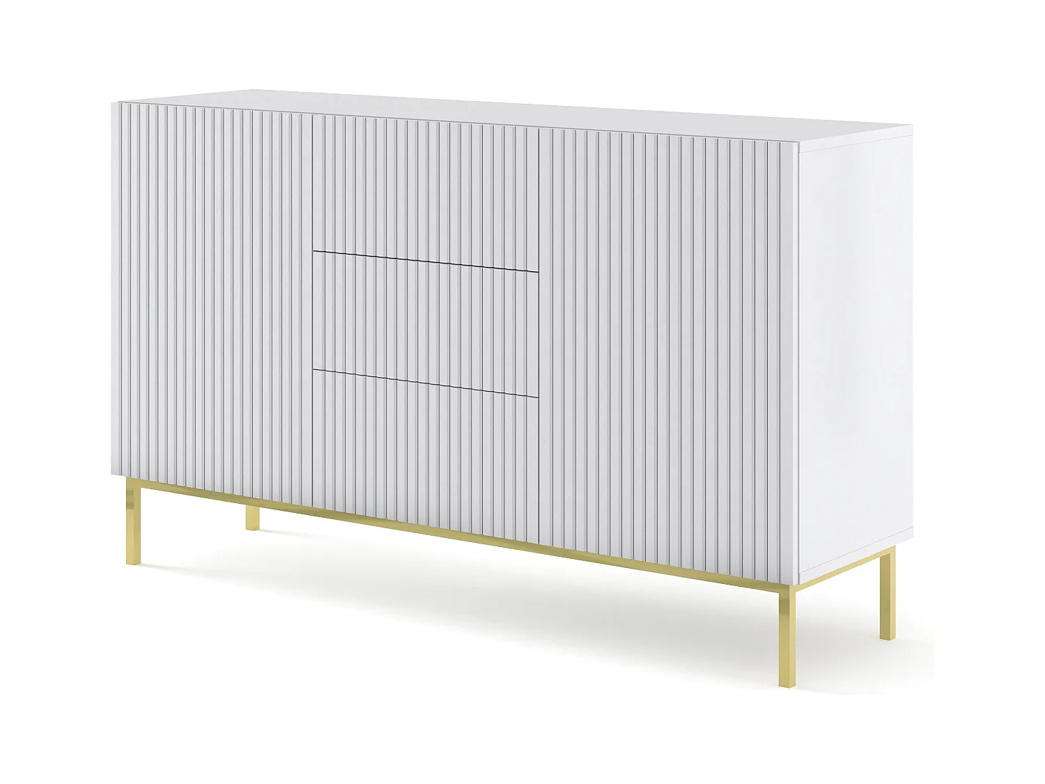 Commode RavennaB 150x42x89 Blanc & Crème
