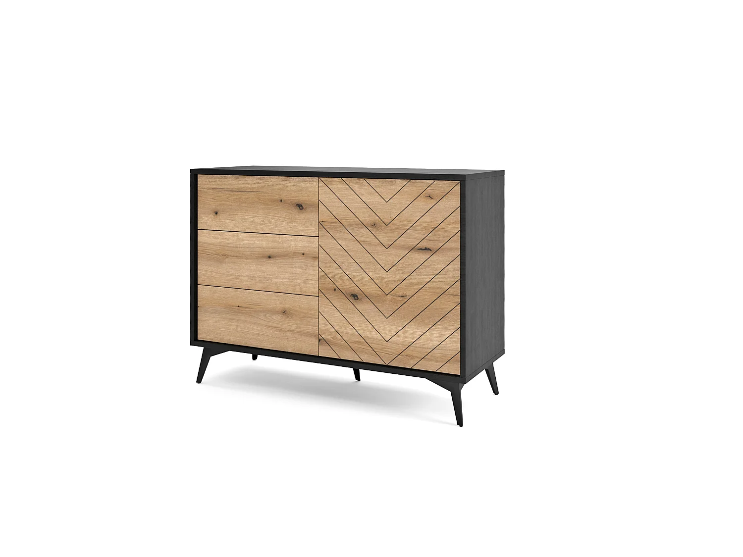 Commode DIAMOND KSZ104 104x39x77 Crème & Noir