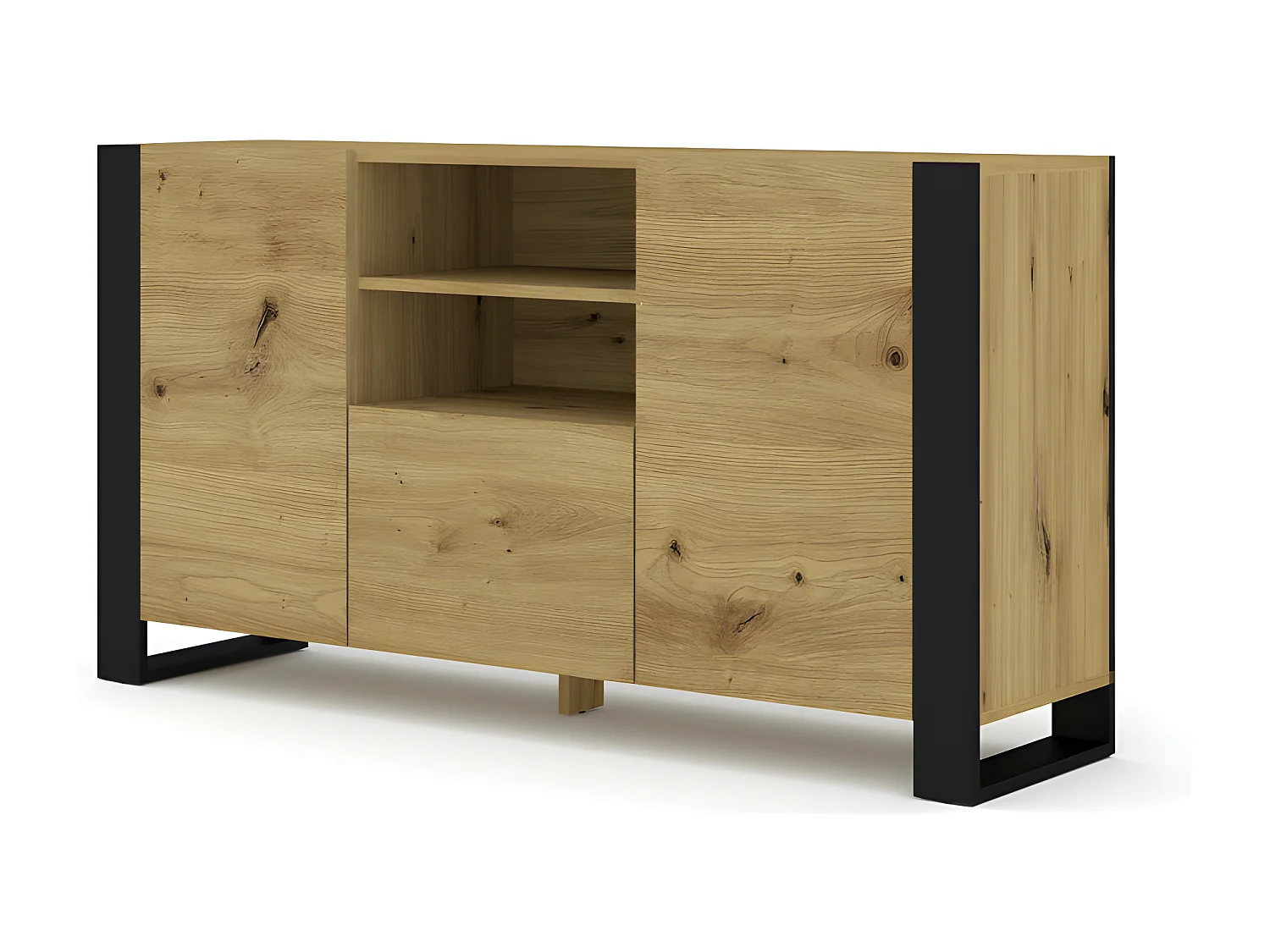 Commode MONDI 158x40x84 Crème & Noir