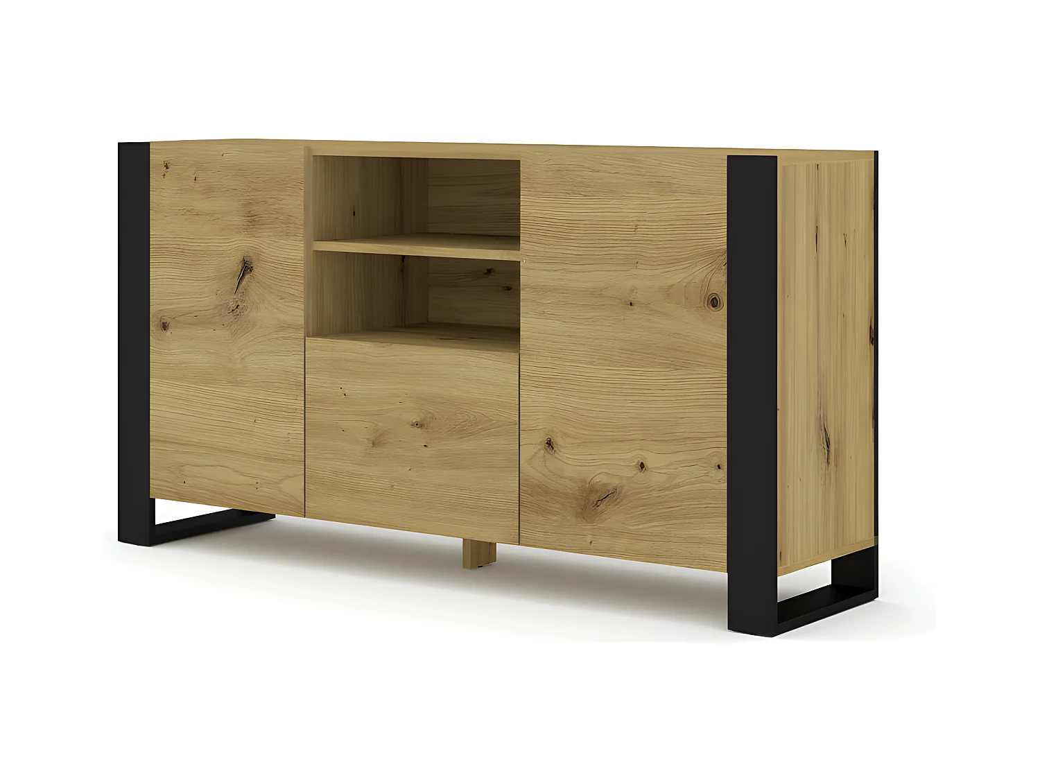 Commode MONDI 158x40x84 Crème & Noir