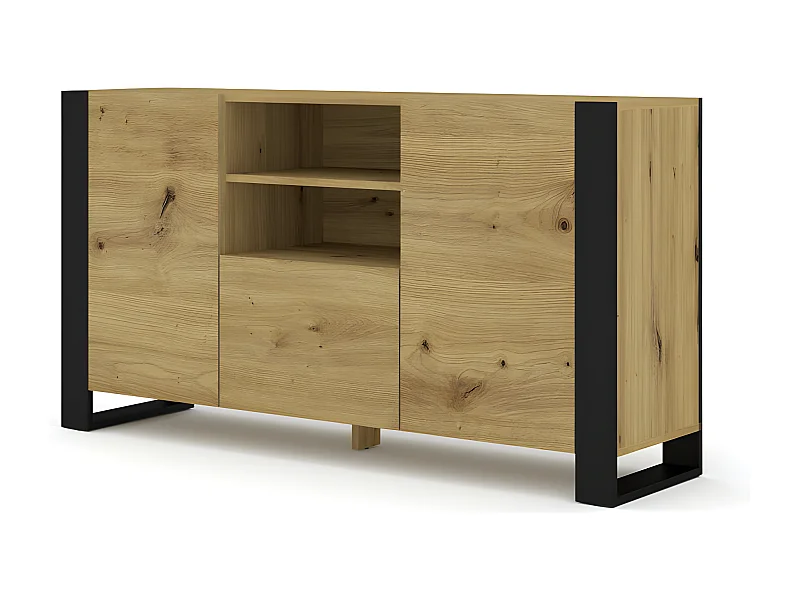 Commode MONDI 158x40x84 Crème & Noir