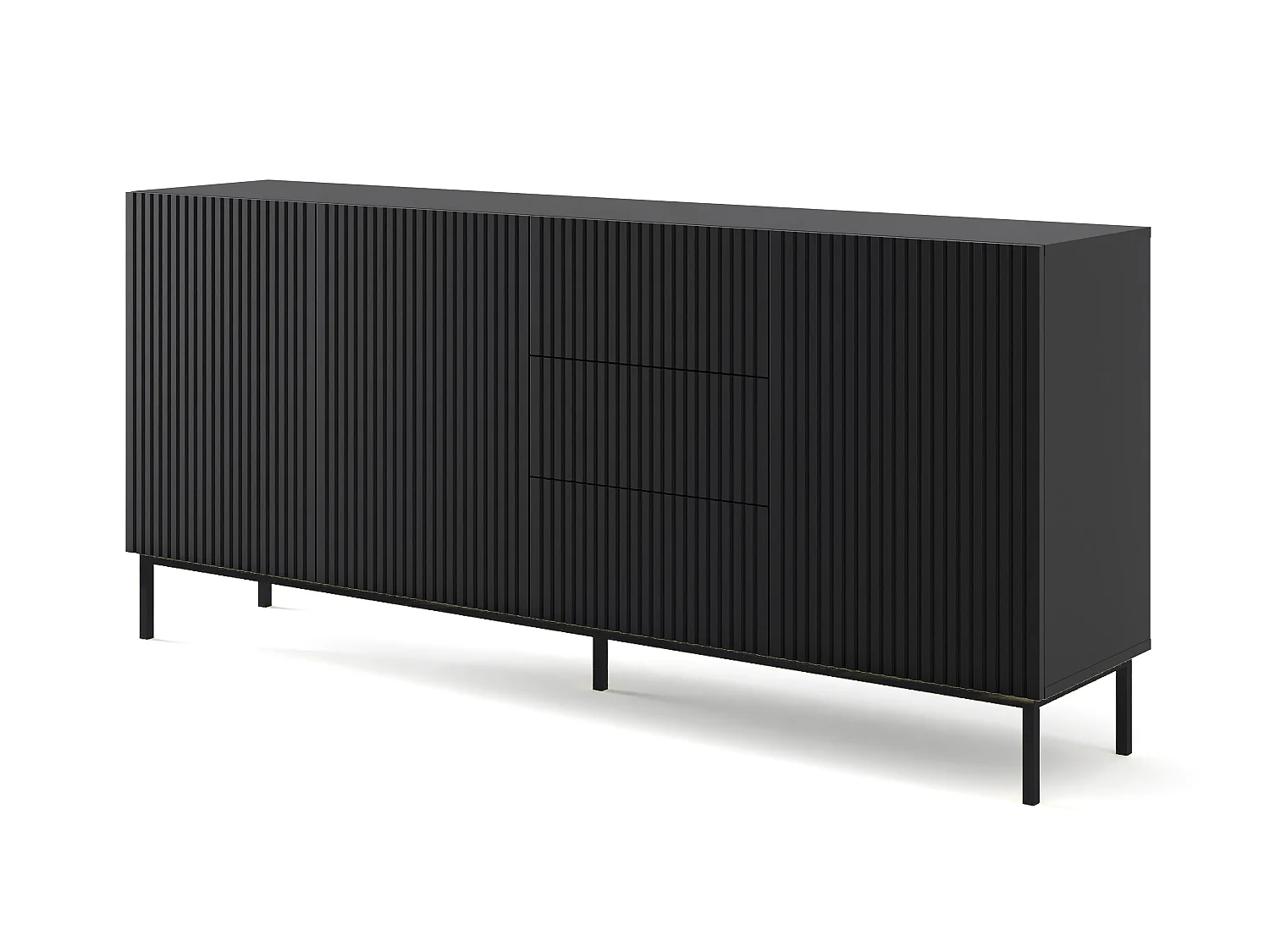 Kommode RavennaB 200x42x89 Schwarz