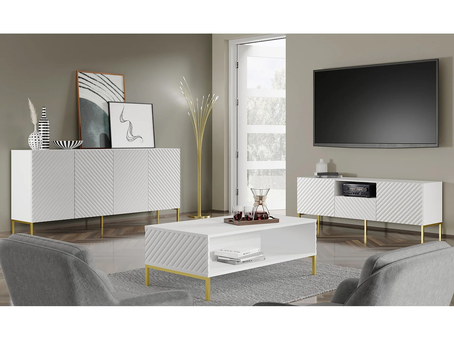 Commode SURF 200 4D 200x42x87 Blanc