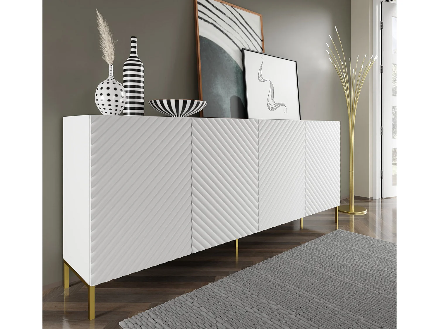 Commode SURF 200 4D 200x42x87 Blanc