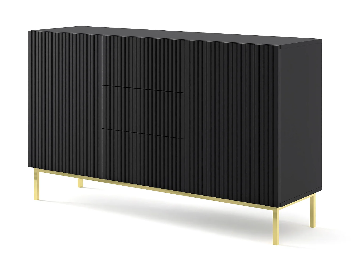 Cassettiera RavennaB 150x42x89 Nero & Oro