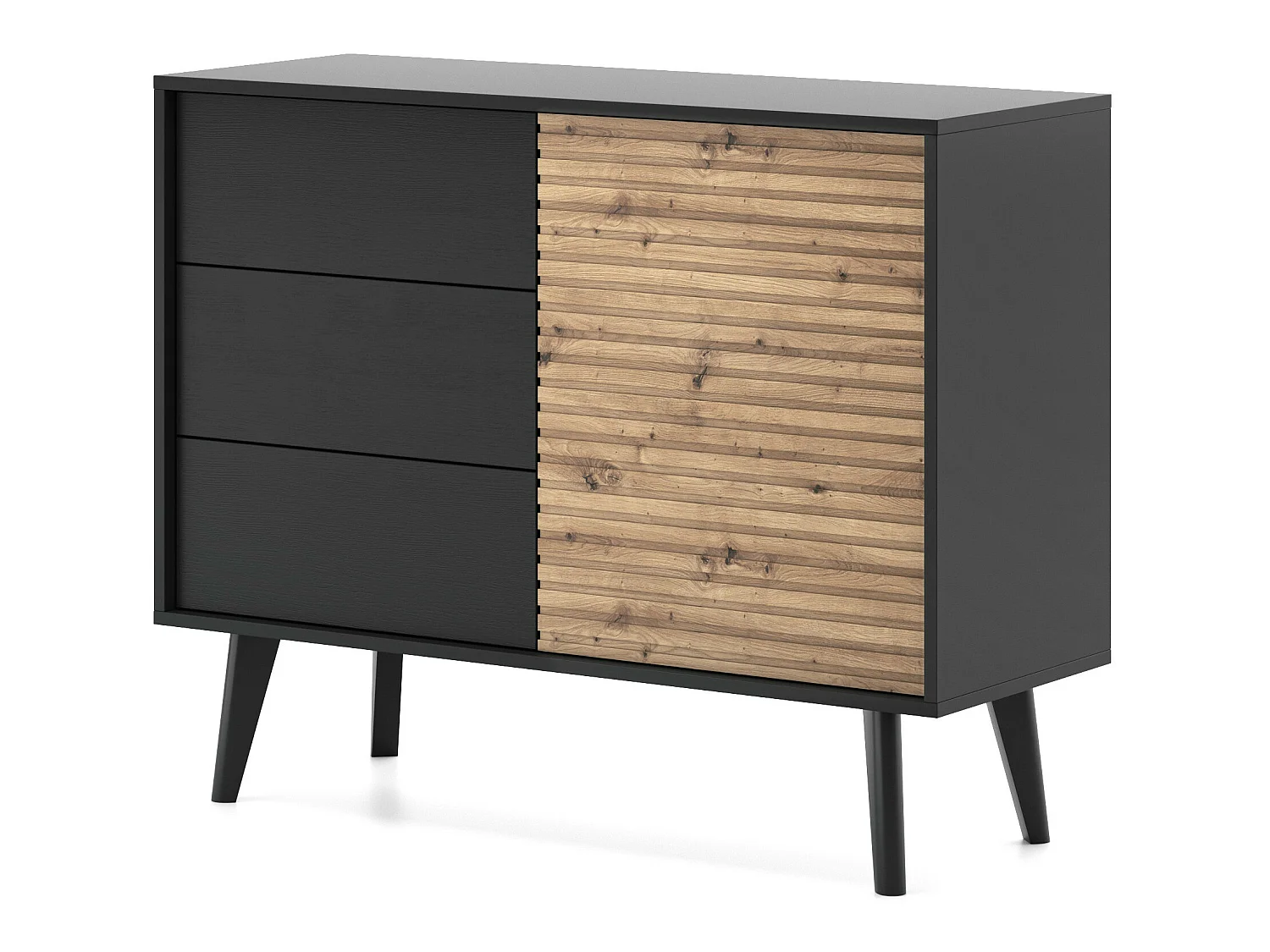 Commode WILLOW KSZ104 104x39x83 Crème & Noir