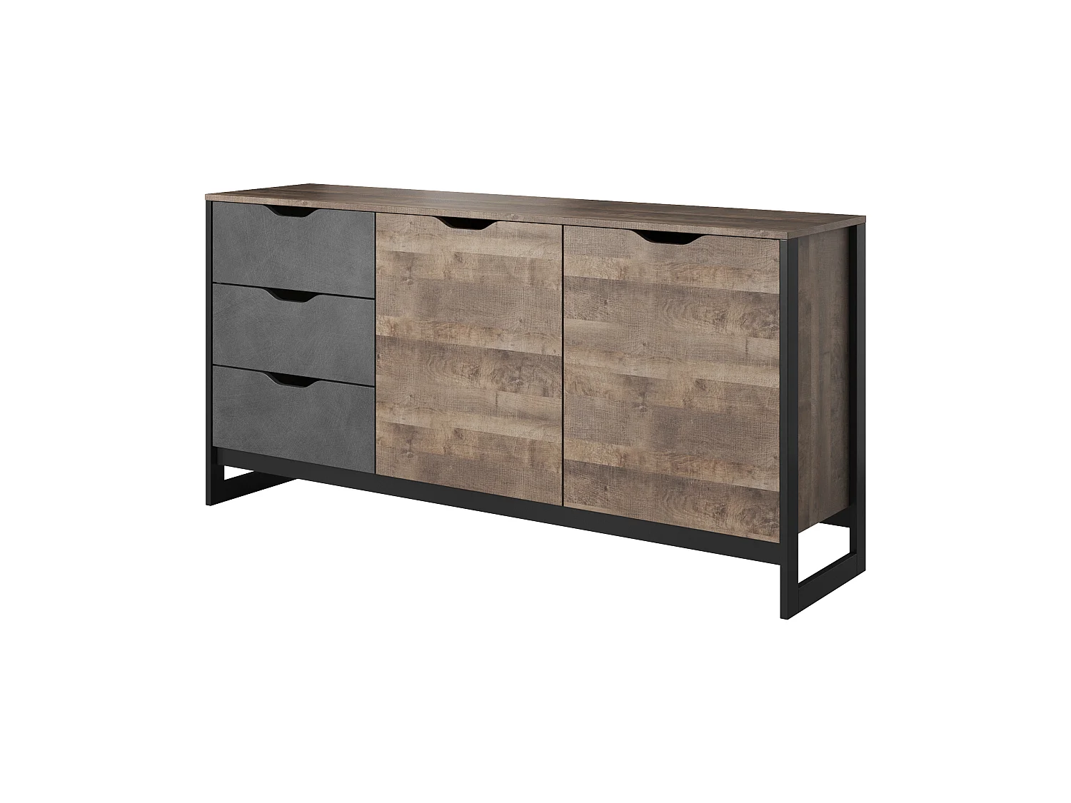 Commode ARDEN 160 161x40x79 Crème & Gris