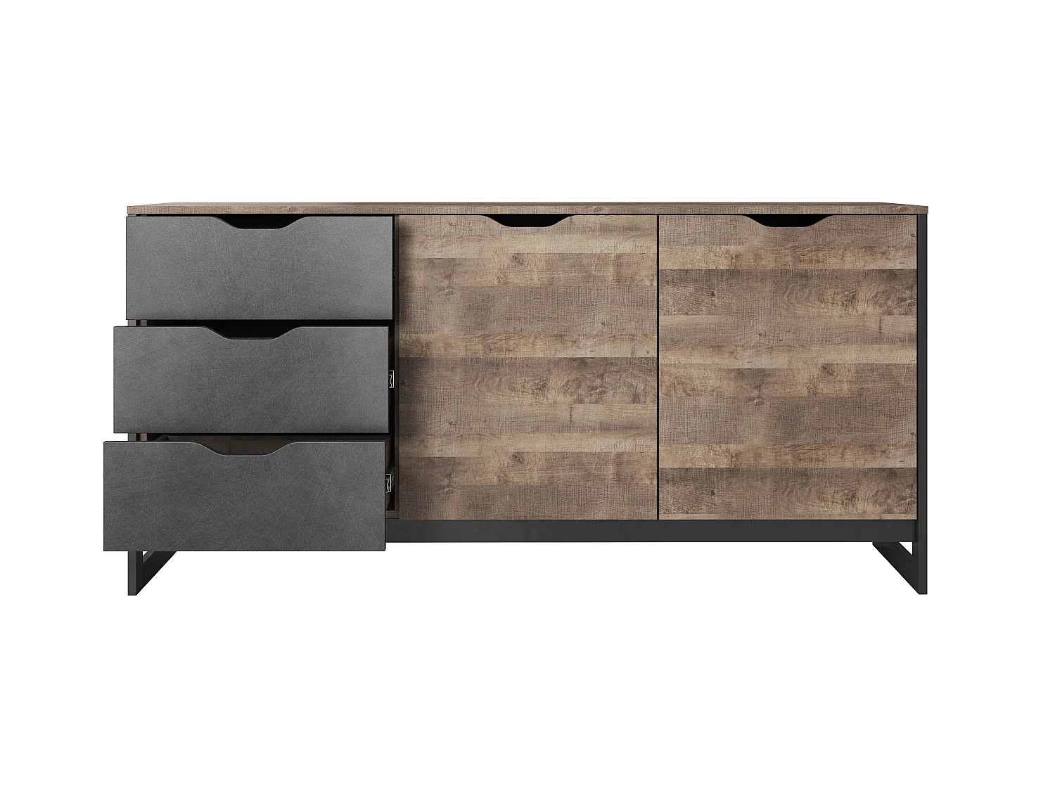 Commode ARDEN 160 161x40x79 Crème & Gris