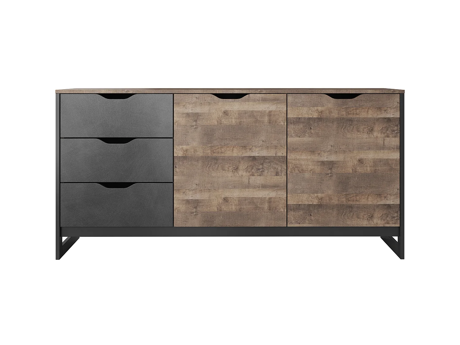 Commode ARDEN 160 161x40x79 Crème & Gris