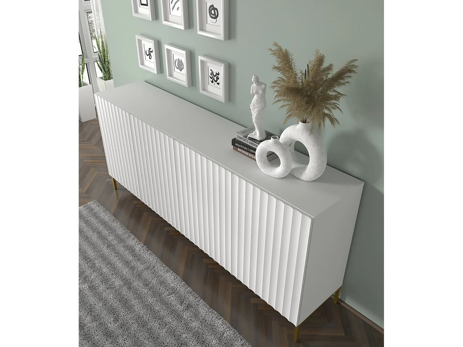 Cómoda WAVE 200 4D 200x42x87 Blanco