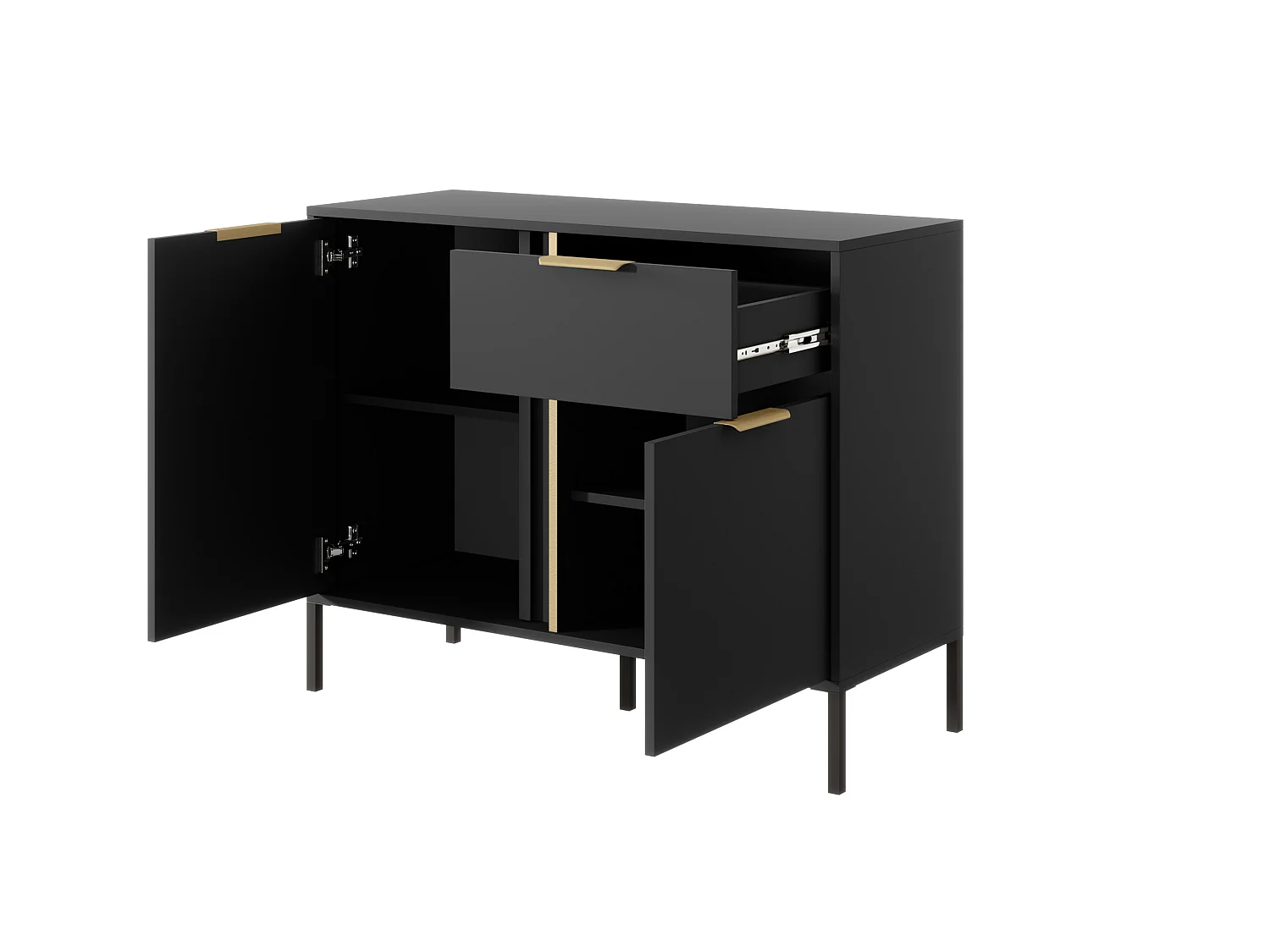 Cassettiera LARS 2DS 104x40x82 Nero & Oro