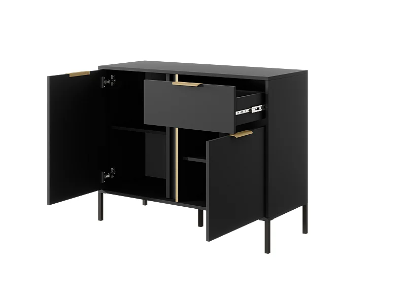 Cassettiera LARS 2DS 104x40x82 Nero & Oro