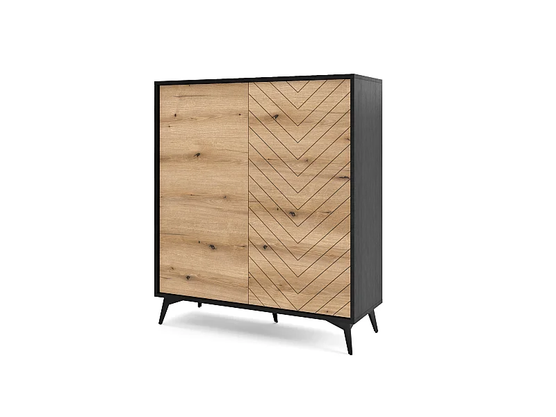 Commode DIAMOND KD104 104x39x119 Crème & Noir