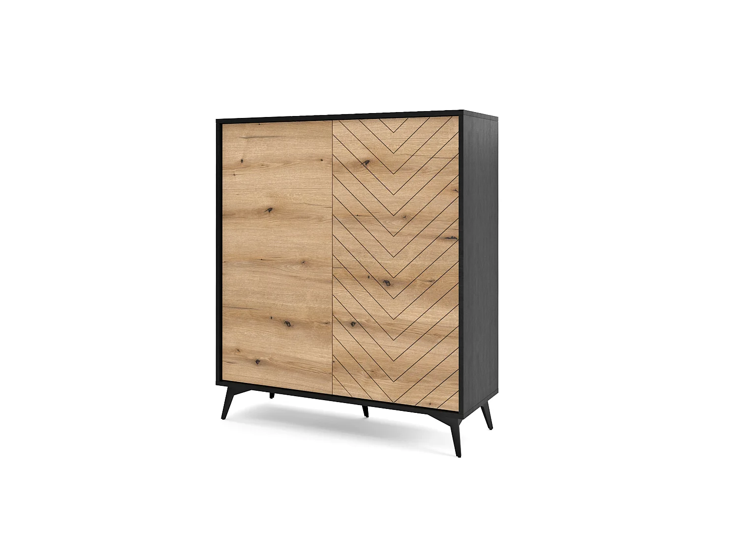 Commode DIAMOND KD104 104x39x119 Crème & Noir