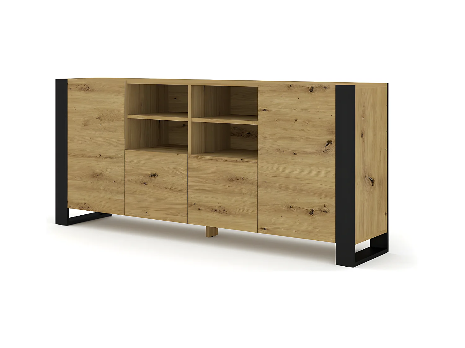 Commode MONDI 188x40x84 Crème & Noir