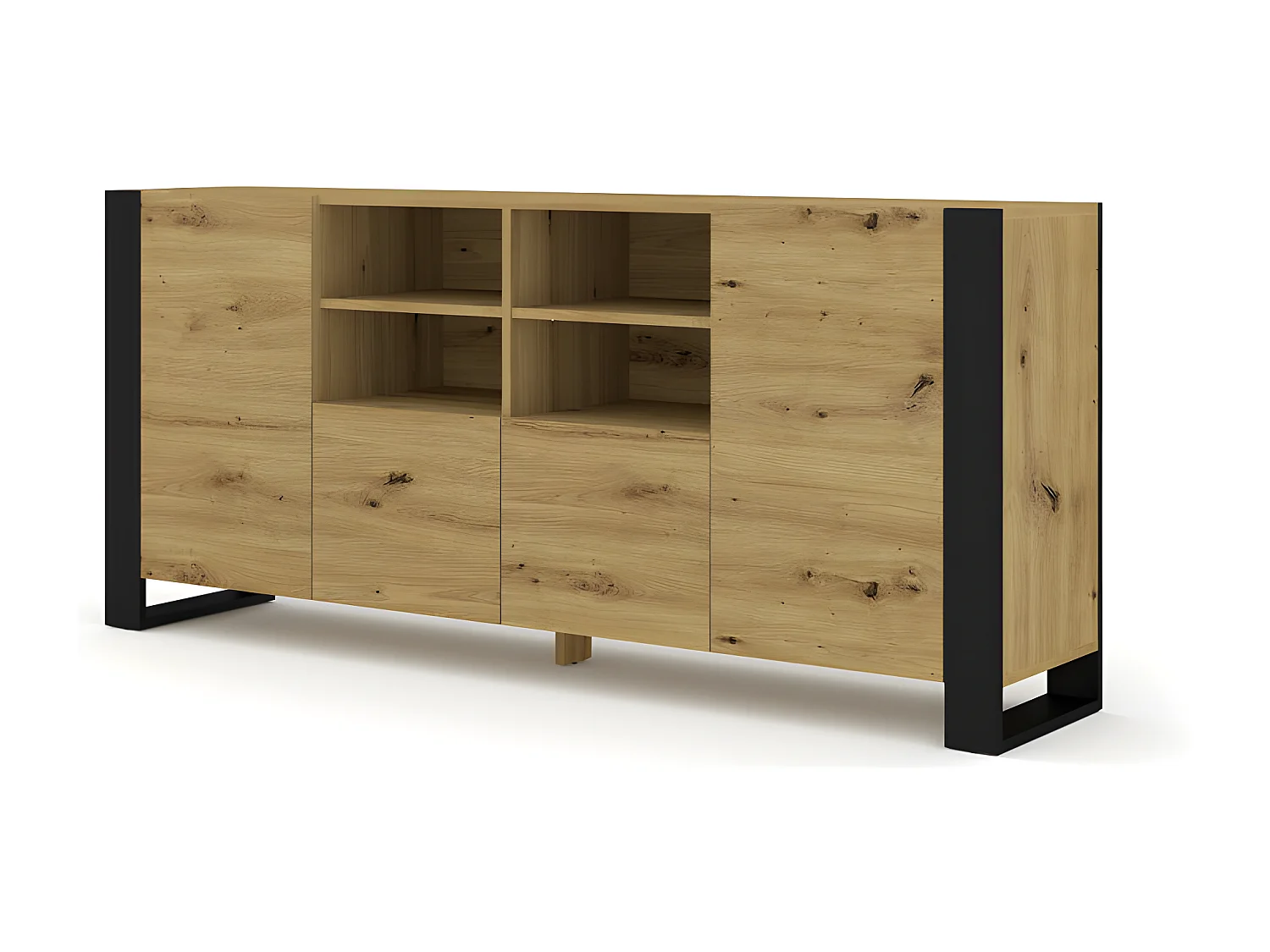 Kommode MONDI 188x40x84 Creme & Schwarz