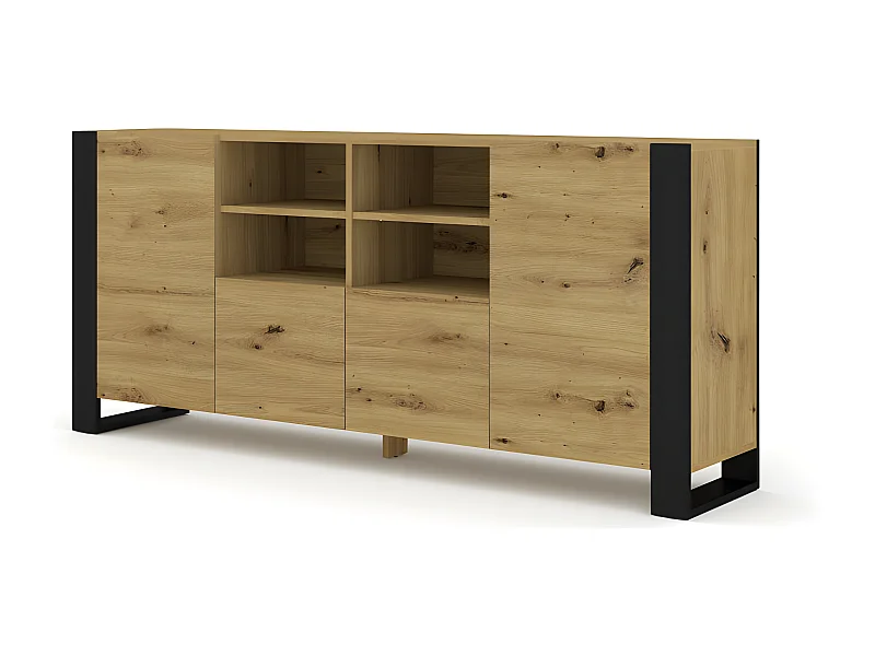 Kommode MONDI 188x40x84 Creme & Schwarz