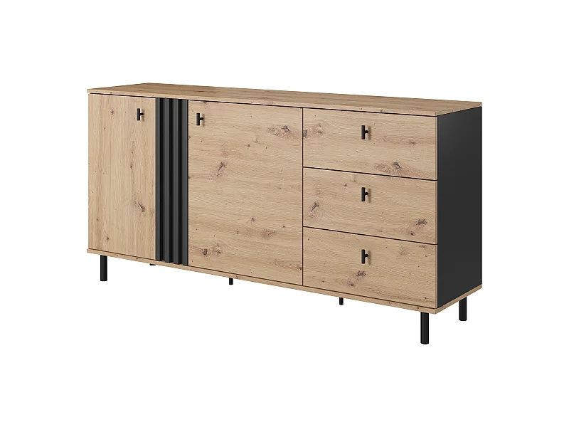 Cassettiera MADIS 2D3S 165x40x82 Crema & Nero