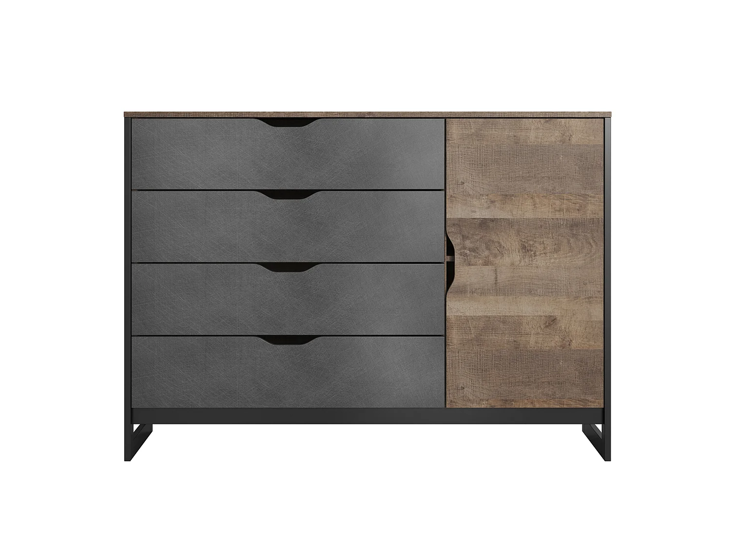 Cassettiera ARDEN 138 138x40x100 Crema & Grigio