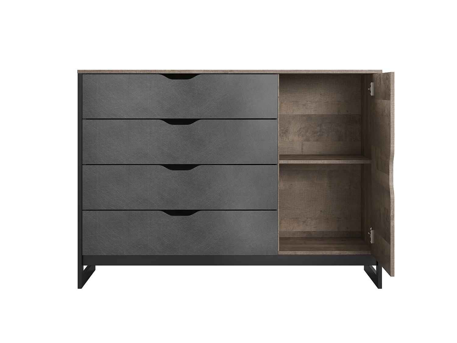 Commode ARDEN 138 138x40x100 Crème & Gris