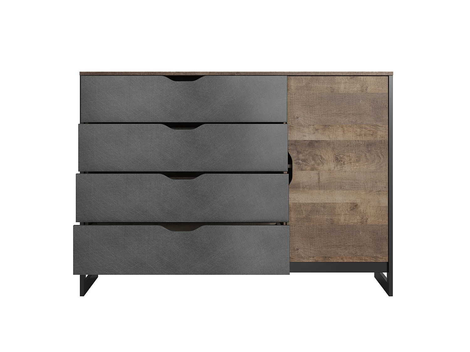 Commode ARDEN 138 138x40x100 Crème & Gris