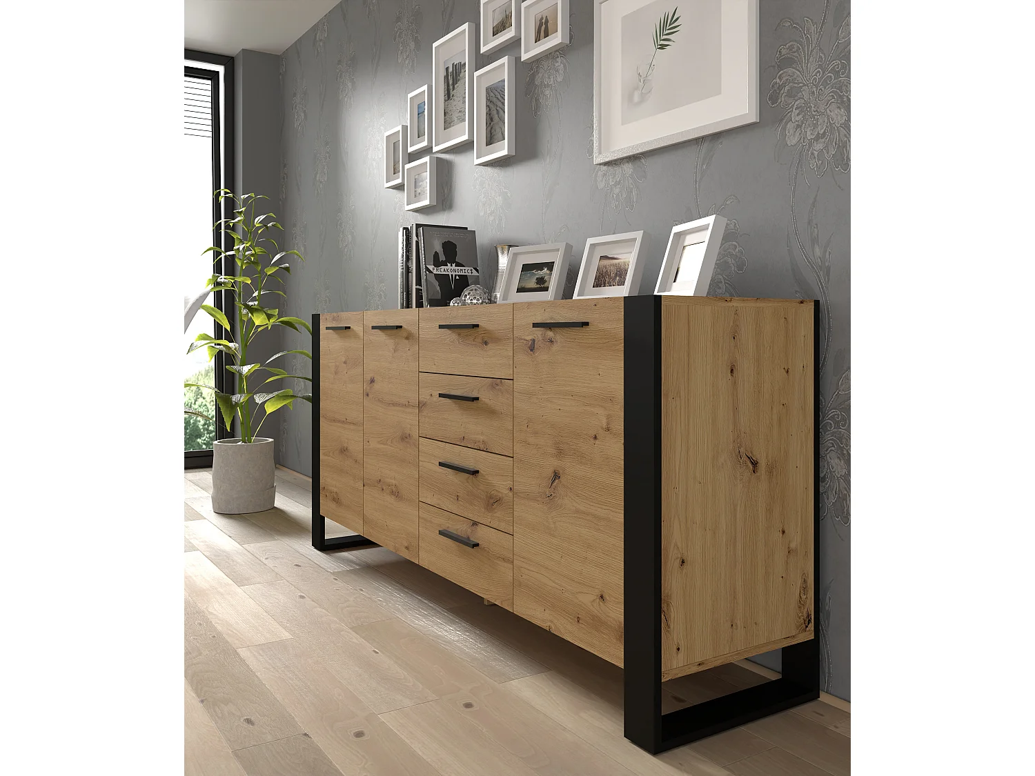 Commode NUKA 197x45x87 Beige