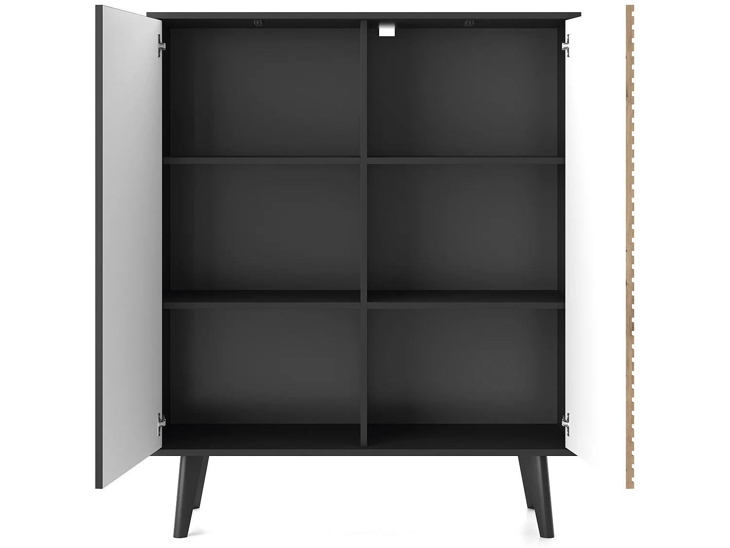 Cassettiera WILLOW KD104 104x39x125 Crema & Nero