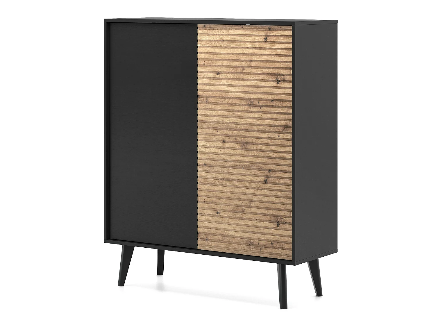 Commode WILLOW KD104 104x39x125 Crème & Noir