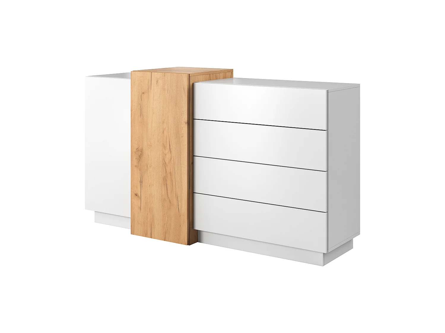 Commode 3D 2D4S 160x45x94 Blanc & Crème