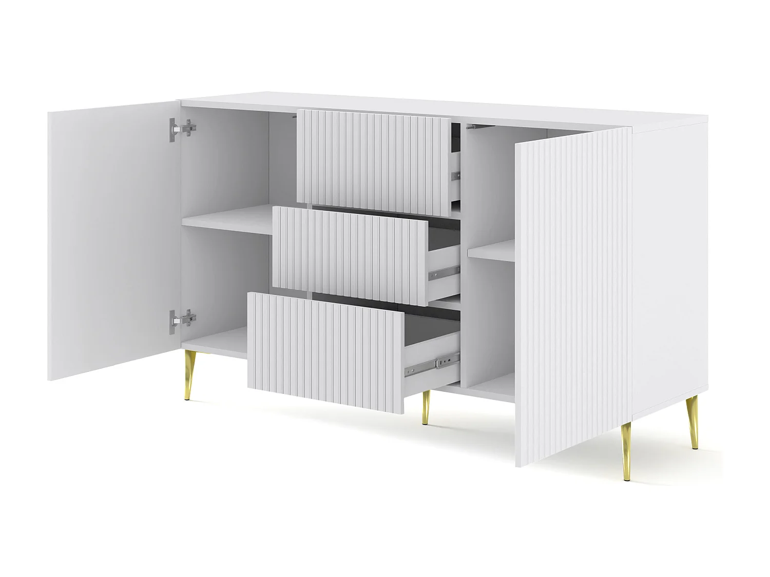 Cassettiera RavennaB 150x42x87 Bianco & Crema