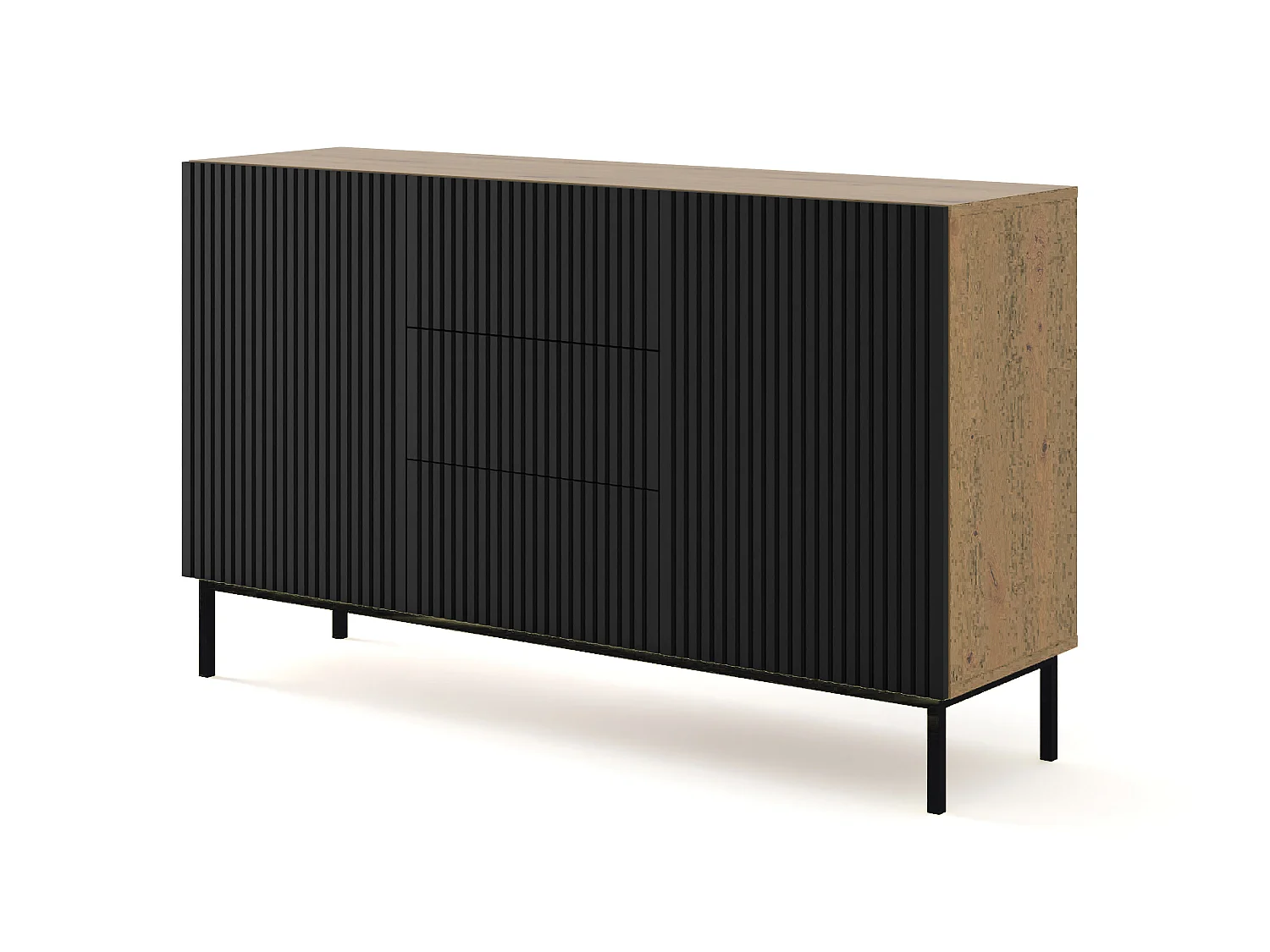 Commode RavennaB 150x42x89 Crème & Noir
